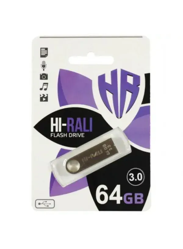 Флешка USB 64GB HI-RALI Shuttle сірий