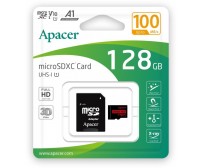 Карта пам'яті Apacer microSDXC UHS-I 128GB R100 V10 A1 + SD adapter (AP128GMCSX10UB-R)