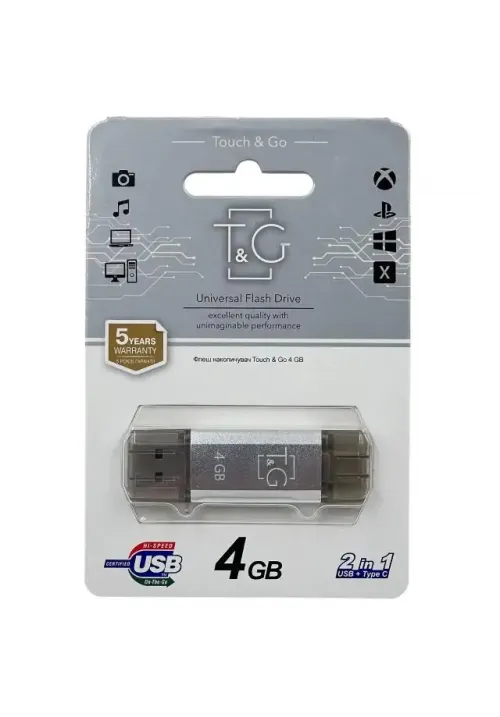Флешка USB 4GB T&G Type-C 009 Star срібло