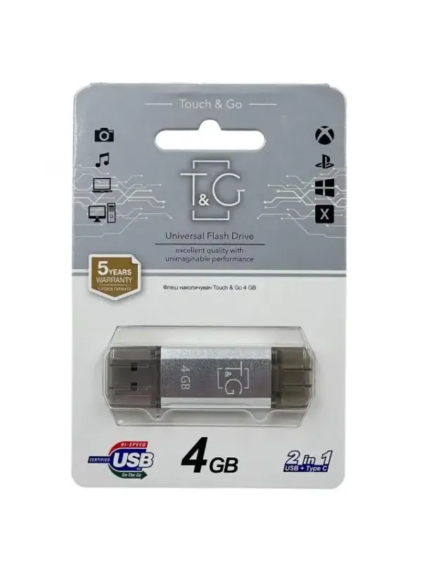 Флешка USB 4GB T&G Type-C 009 Star срібло