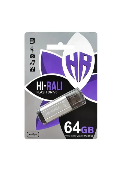 Флешка 64GB Hi-Rali Stark срібло