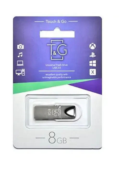 Флешка USB 8GB T&G метал 117 чорний