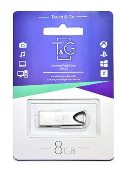 Флешка USB 8GB T&G метал 117 сірий