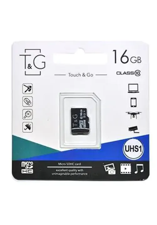 Карта пам'яті microSDHC (UHS-1) 16GB class 10 T&G (без адаптера)