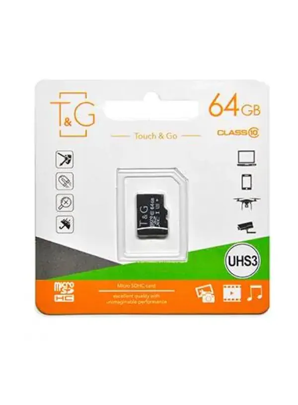 Карта пам'яті microSDHC (UHS-3) 64GB class 10 T&G (без адаптера)