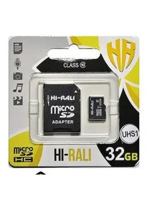 Карта памяти microSDHC (UHS-1) HI-RALI 32GB class 10 (с адаптером)