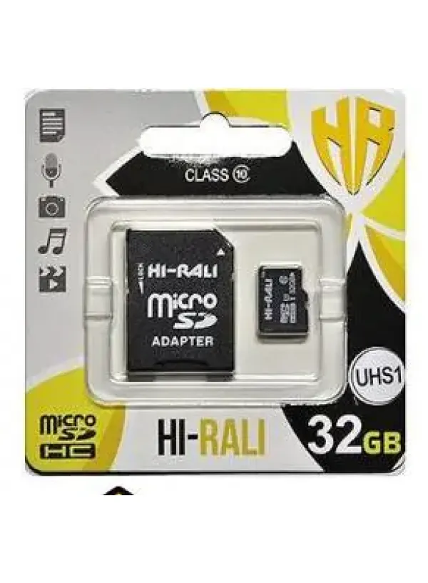 Карта пам'яті microSDHC (UHS-1) HI-RALI 32GB class 10 (з адаптером)