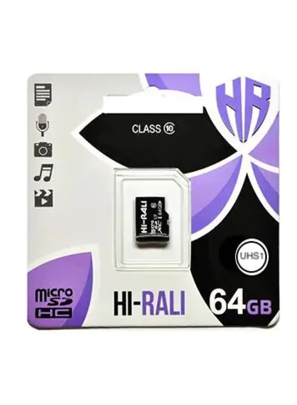 Карта пам'яті microSDXC (UHS-1) 64GB class 10 Hi-Rali (без адаптера)