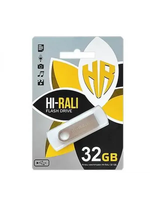 Флешка USB 32GB Hi-Rali Shuttle сірий