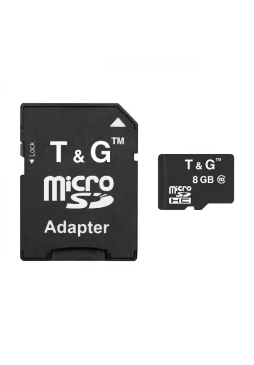 Карта пам'яті microSDHC 8GB class 10 T&G (з адаптером)