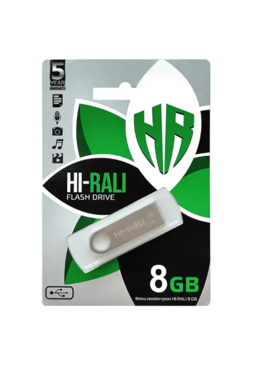 Флешка USB 8GB HI-RALI Shuttle срібло