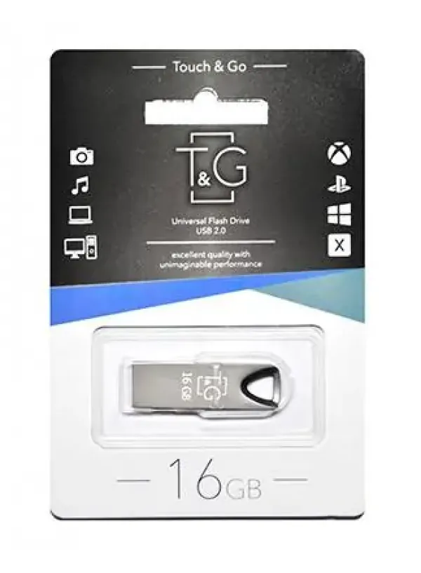 Флешка USB 16GB T&G метал 117 чорний