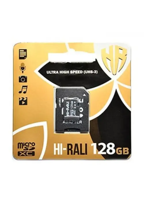 Карта памяти microSDHC (UHS-3) HI-RALI 128GB class 10 (с адаптером)