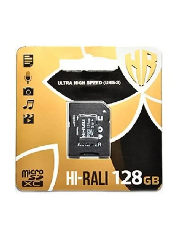 Карта пам'яті microSDHC (UHS-3) HI-RALI 128GB class 10 (з адаптером)