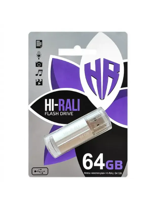 Флешка USB 64GB Hi-Rali Corsair срібло