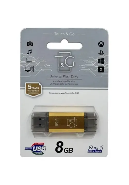 Флешка USB 8GB T&G Type-C 009 Star золото