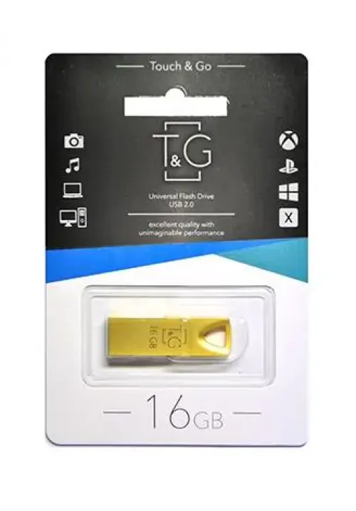 Флешка USB 16GB T&G метал 117 золотий