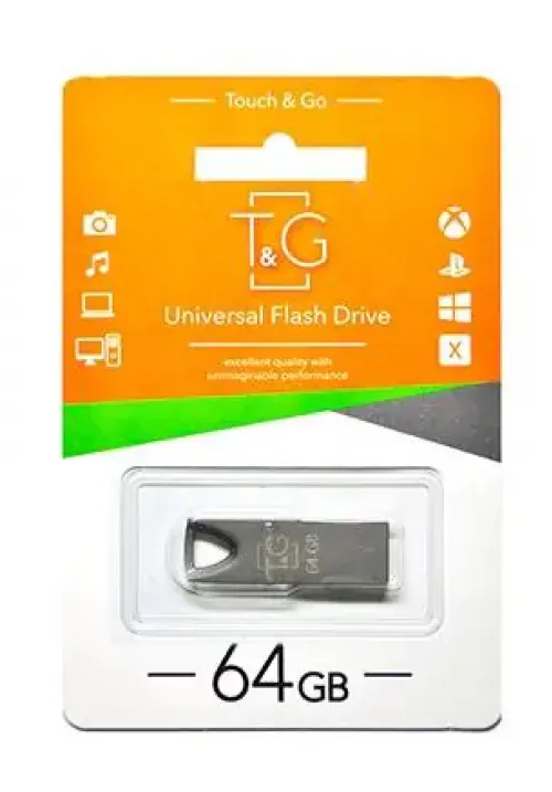 Флешка USB 64GB T&G метал 117 черный