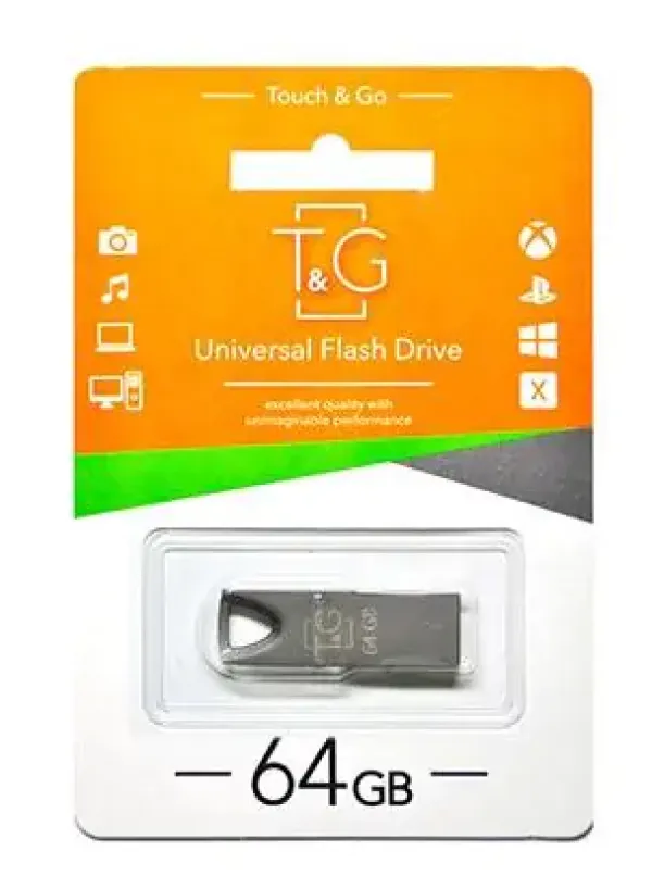 Флешка USB 64GB T&G метал 117 чорний