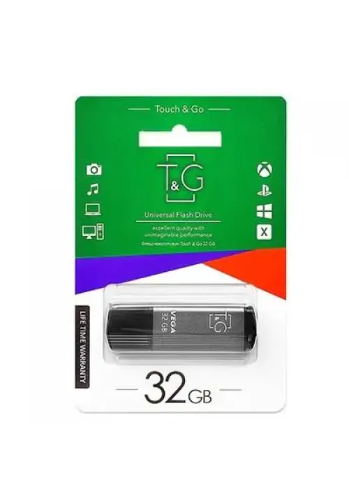 Флешка USB 32GB T&G Vega 121 темно сірий