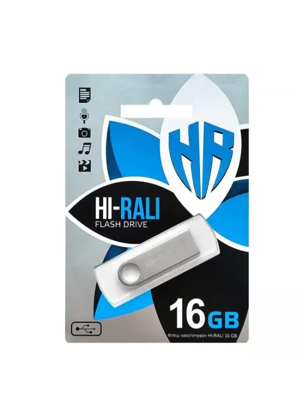 Флешка USB 16GB Hi-Rali Shuttle срібло
