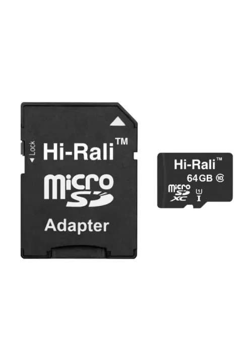 Карта памяти microSDHC (UHS-1) 64GB class 10 HI-RALI (с адаптером)