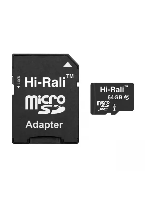 Карта пам'яті microSDHC (UHS-1) 64GB class 10 HI-RALI (з адаптером)