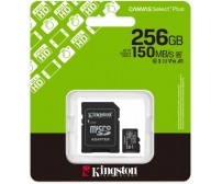 Карта пам'яті Kingston MicroSDXC 256GB Canvas Select Plus Gen3 150MB/s A10 + SD-адаптер (SDCS3/256GB)