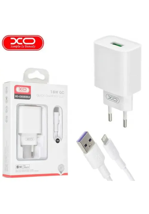 Мережевий зарядний XO CE02A (PD 20W QC 18W)