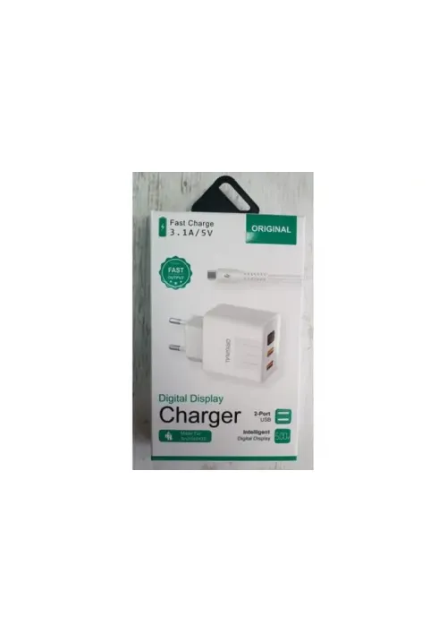 Мережевий зарядний ORIGINAL A-14 з дисплеєм (3.1A 2USB)