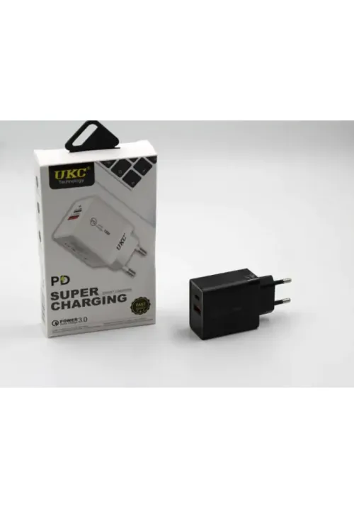 Мережевий зарядний PD SUPER CHARGING (1USB 1Type-C 2.4A)