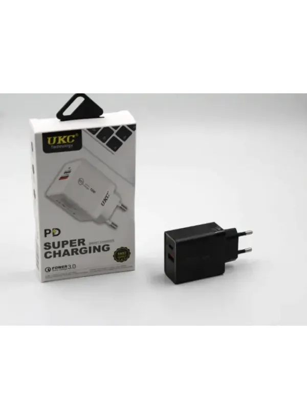 Мережевий зарядний PD SUPER CHARGING (1USB 1Type-C 2.4A)