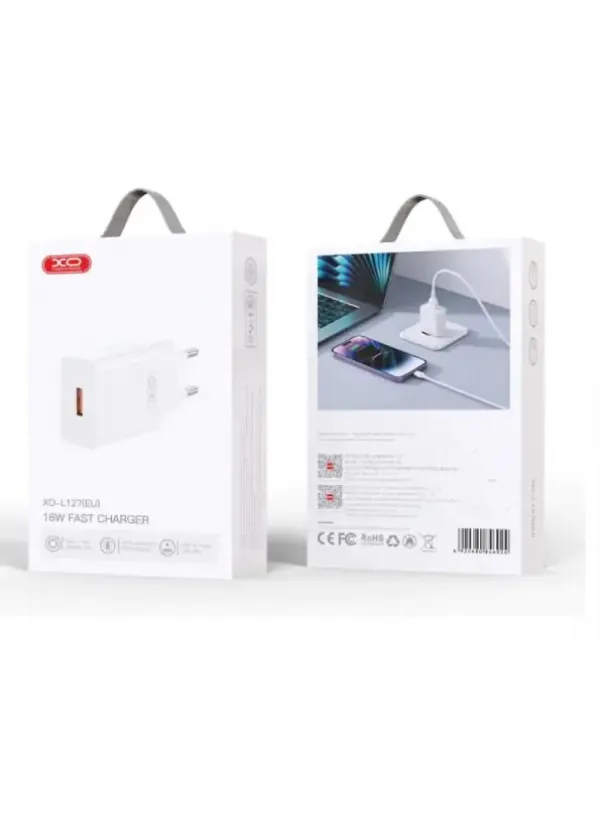 Мережевий зарядний кабель Type-C XO L127 (USB-A QC18W)