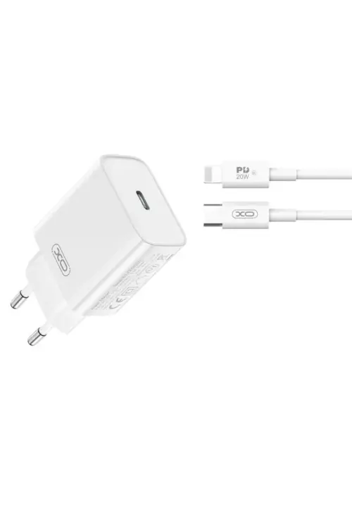 Мережевий зарядний кабель Lightning XO CE15 (PD20W USB-C)