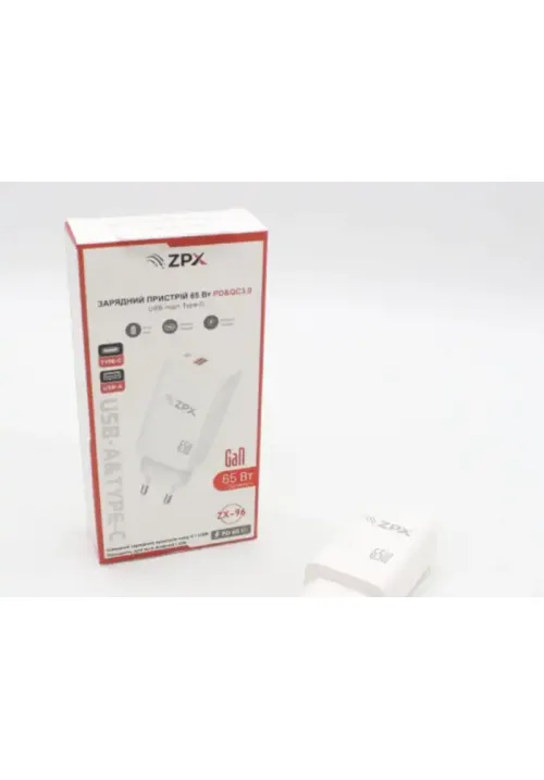 Мережевий зарядний ZPX ZX-96 (Type-C+USB 65W)
