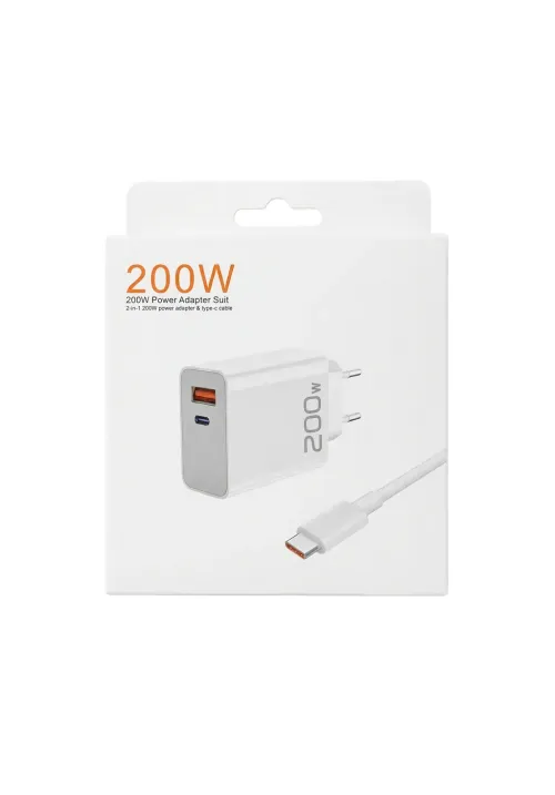 Мережевий зарядний кабель Type-C (200W, CABLE USB/PD)
