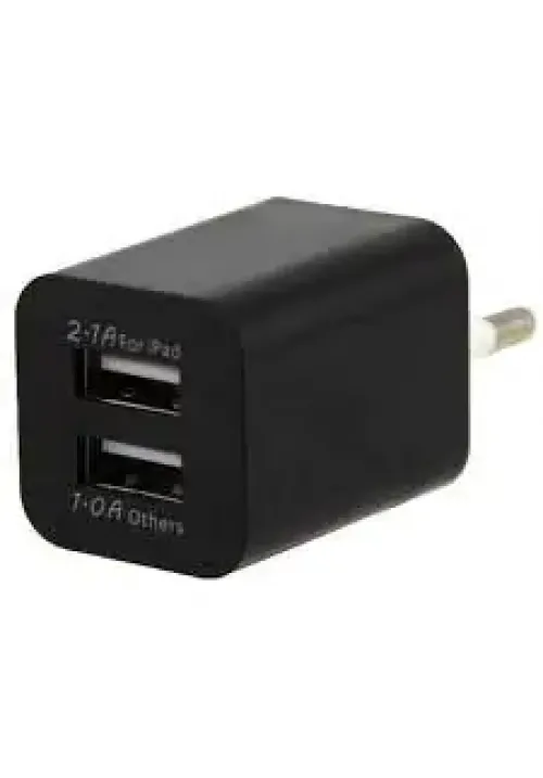 Мережеве зарядне 2100 без упаковки (2USB 1A)