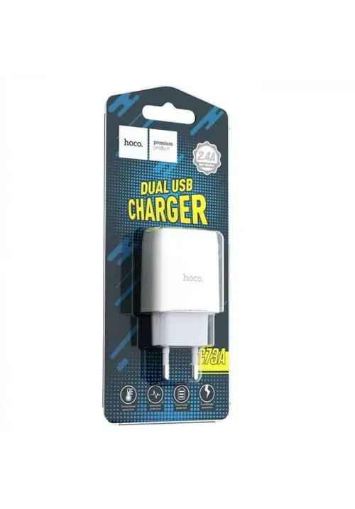 Зарядне мережеве HOCO C73A + Lighting (1USB, 2.1A)