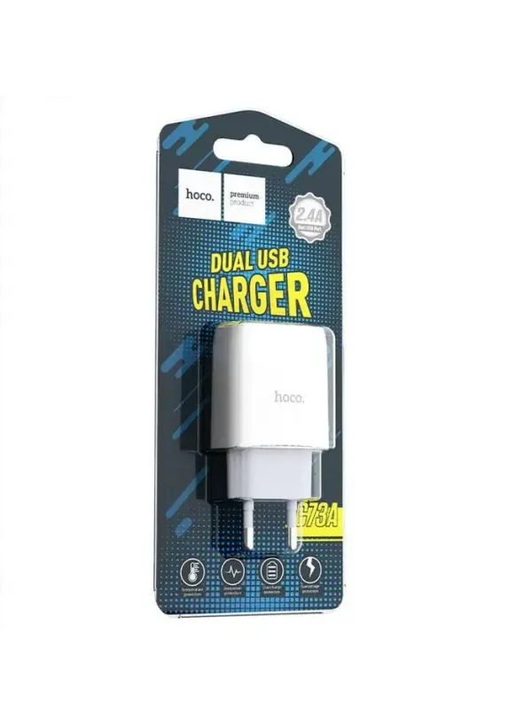 Зарядне мережеве HOCO C73A + Lighting (1USB, 2.1A)