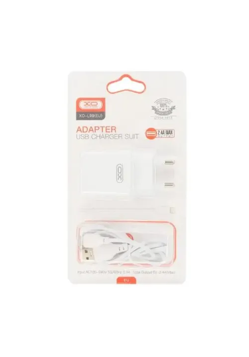 Мережевий зарядний кабель Lightning XO L99 (1USB 2.4A)