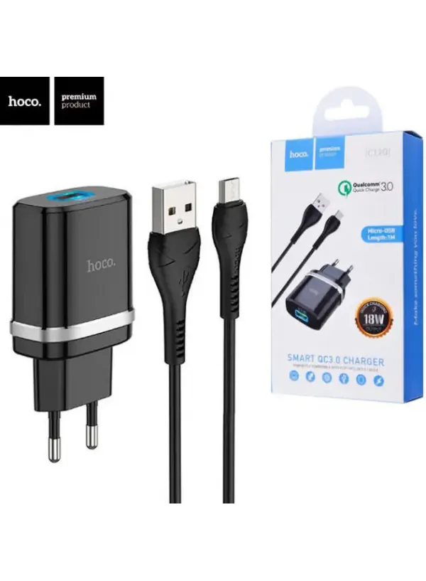 Зарядне мережеве HOCO C12Q з microUSB