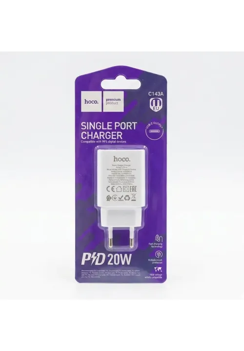 Зарядне мережеве HOCO C143A (PD20W)