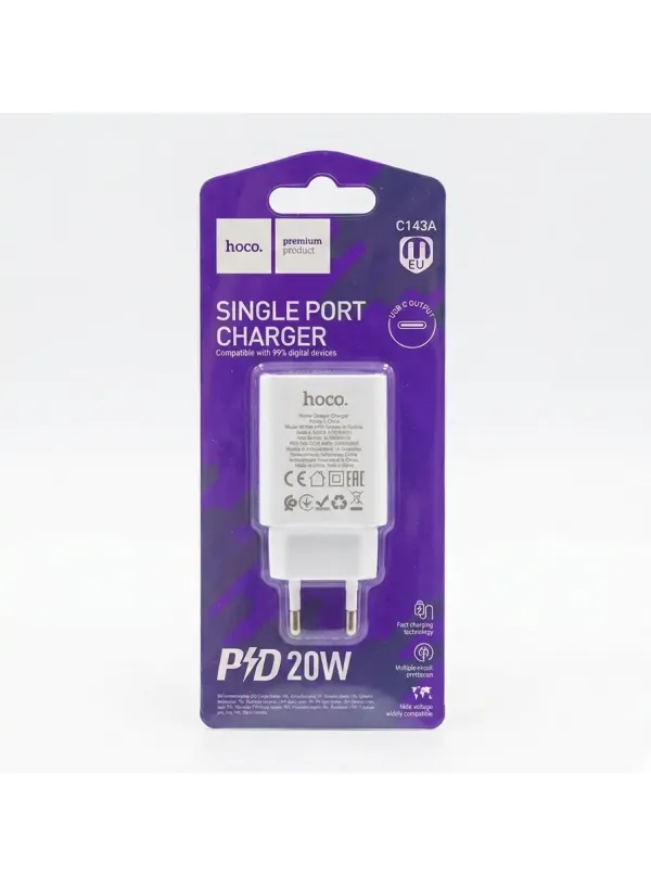 Зарядне мережеве HOCO C143A (PD20W)