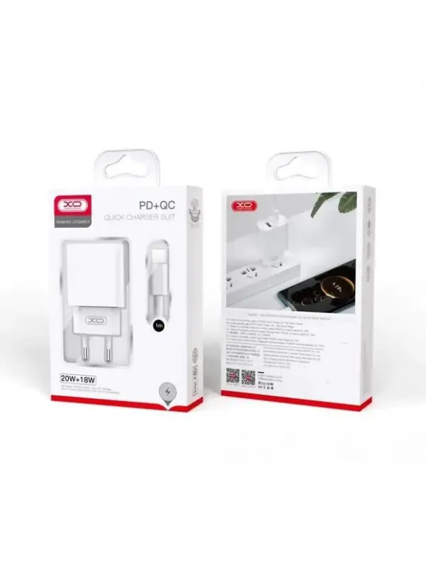 Мережеве зарядне зі шнуром Type-C XO CE02A (PD 20W QC 18W)
