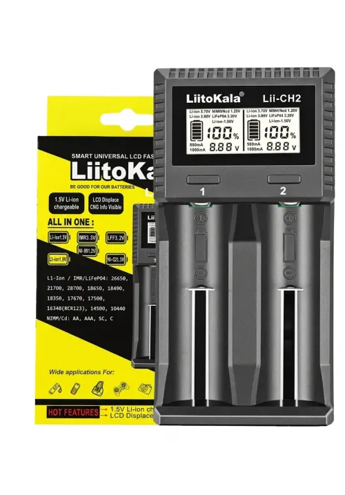 Зарядний на 2 акумулятори LiitoKala Lii-CH2