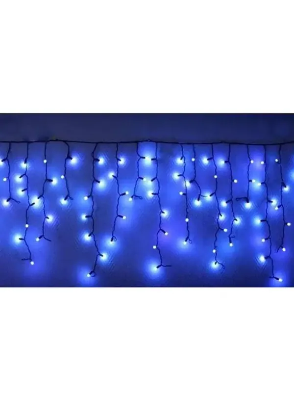 Гірлянда вулична 120 LED Синя Бахрома 5 метрів (від мережі зі з'єднувачами)