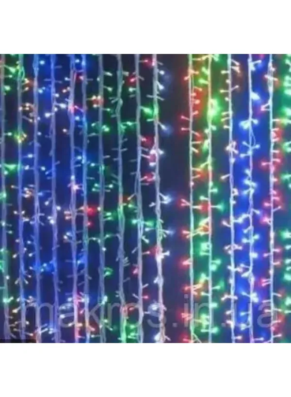 Гірлянда 360 LED мультикольоровий водоспад лушпиння 3х2 м (від мережі)