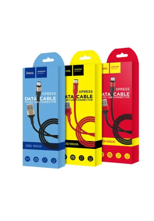 Шнур microUSB Hoco X26 1M