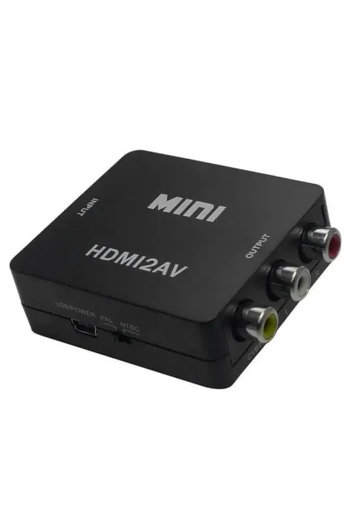 Переходник HDMI-2AV тюльпаны (в коробке) с питанием