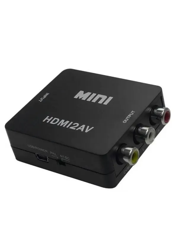 Перехідник HDMI-2AV тюльпани (у коробці) з живленням